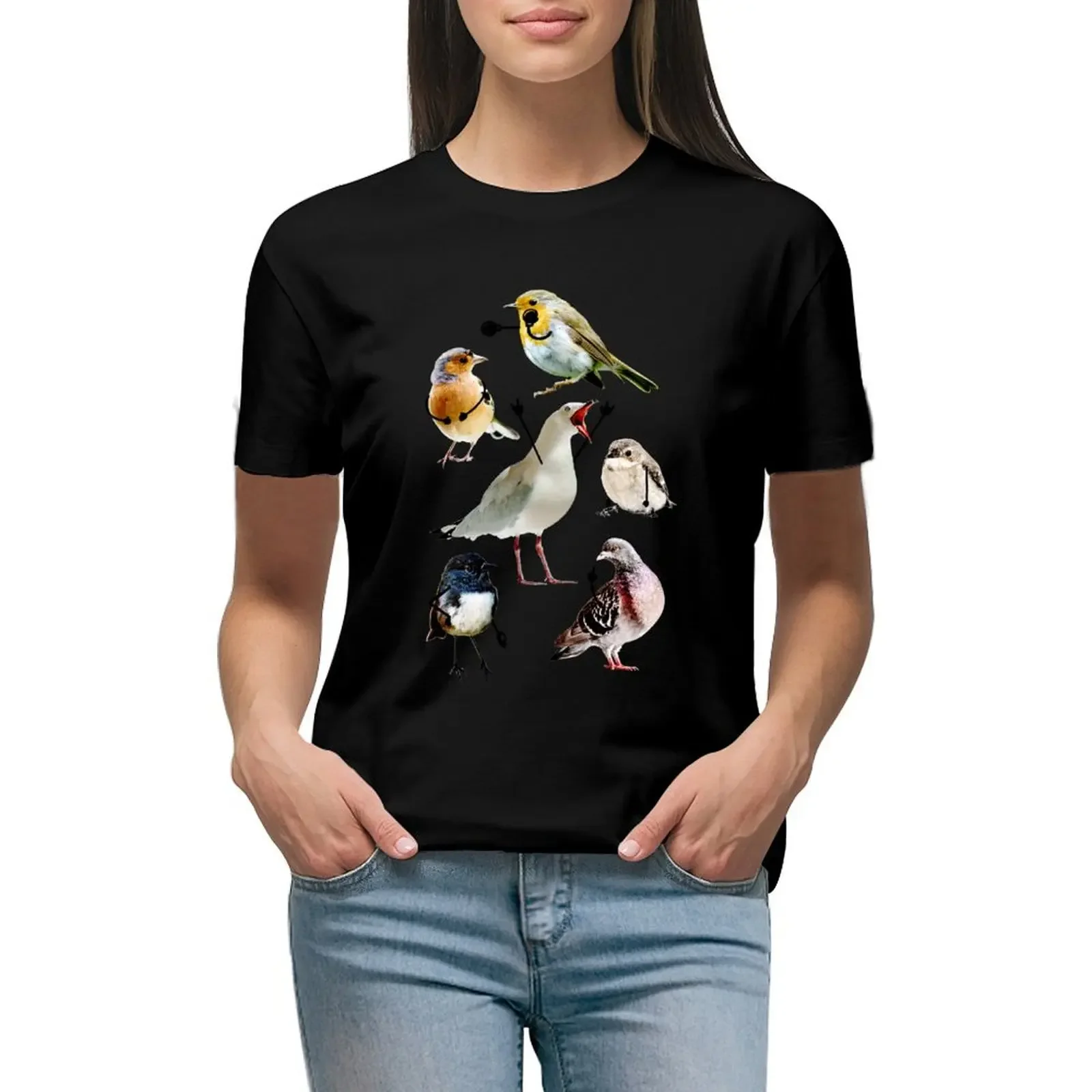 

Birds With Arms T-Shirt customs funnys customs design your own animal print t-shirts for Women cotton