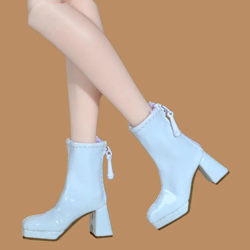 Bota de tornozelo artesanal de várias cores, escala 1/6, alta qualidade, com zíper, sapatos ocos, modelo adequado para figuras de ação tbleague ph, corpo