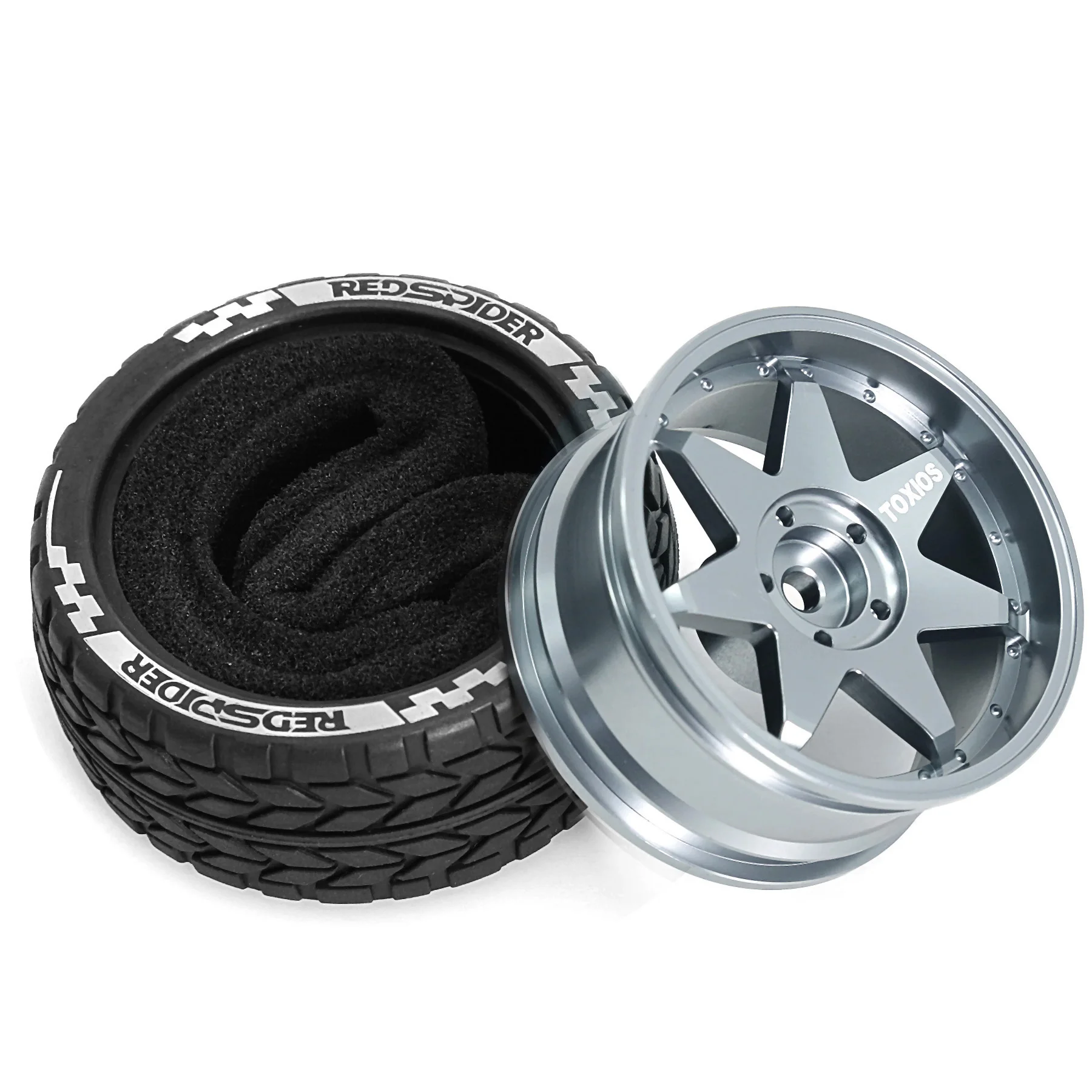 1/10 RC Racing Mate Wheels Tires Set - 12mm Hex Metal Rims for Tamiya TT01/TT02/XV01/XV02 HSP HPI Kyosho - On-Road Car Upgrade