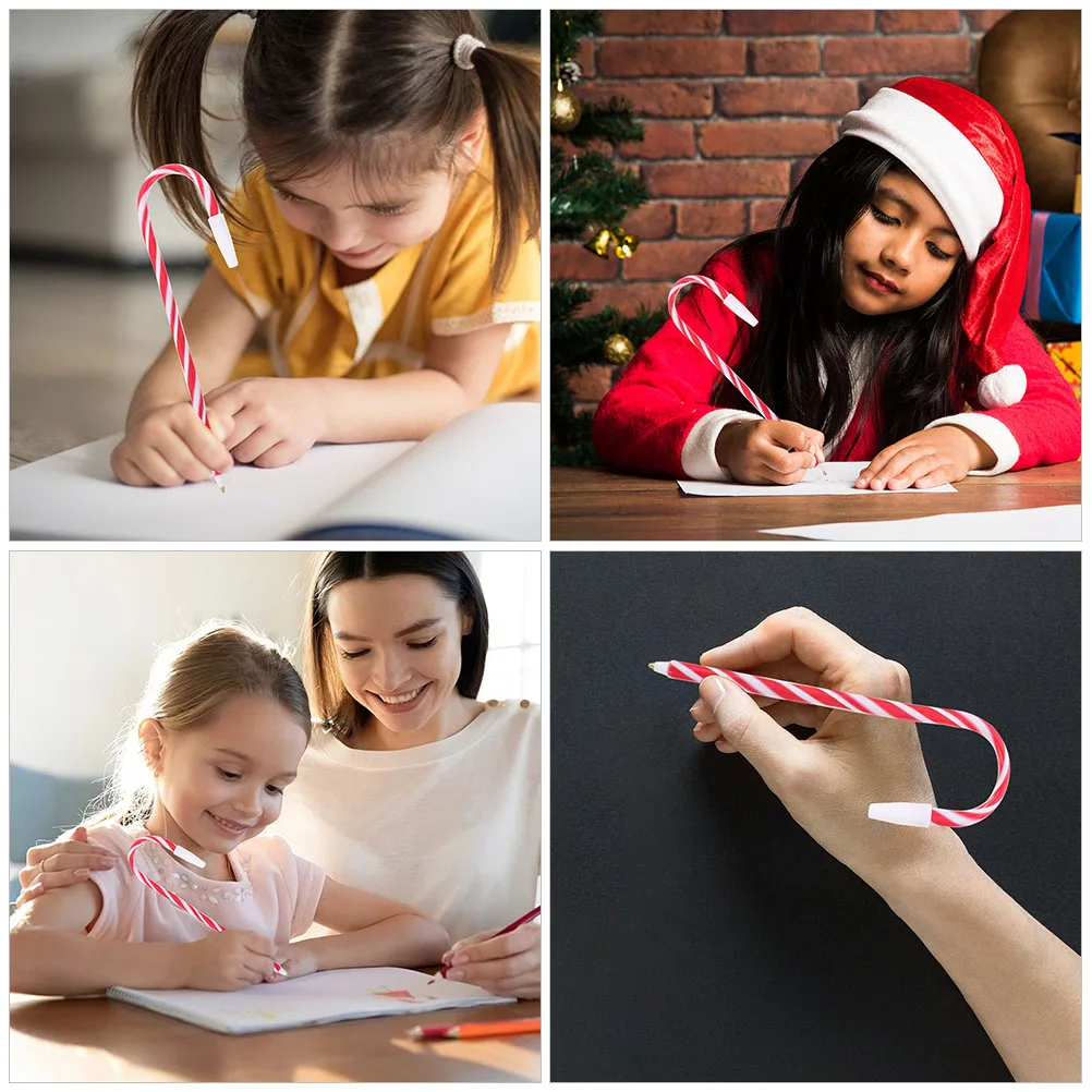 

12 Pcs Christmas Pen Unique Pens Writing Umbrella Candy Cane Design Holiday Stationery Plastic Kids