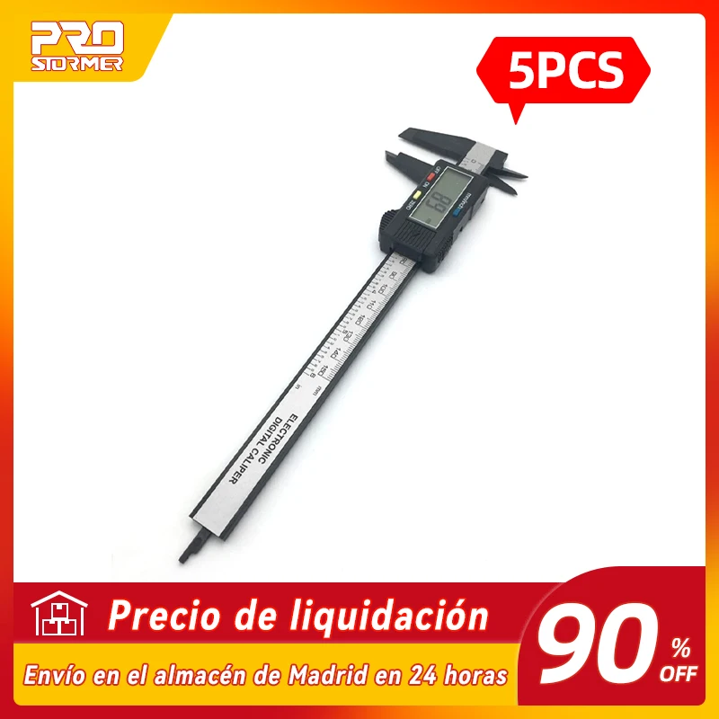 Vernier Caliper 0-150mm 6 inch Measuring Tool Plastic LCD Digital Electronic Carbon Fiber Ruler by PROSTORMER