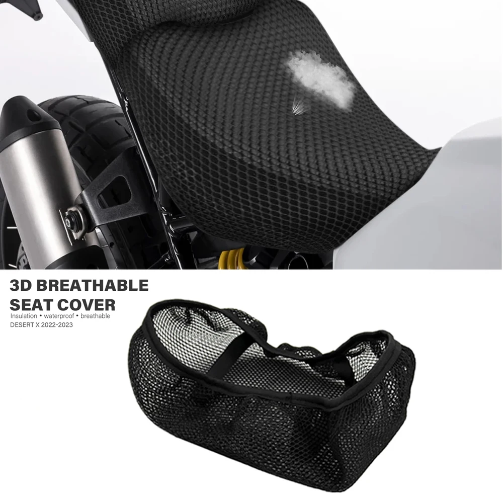 

Desert X Accessories Seat Covers For Ducati DesertX 2022-2023 Motorcycle Nylon Fabric Saddle Honeycomb Mat Cushion Breathable