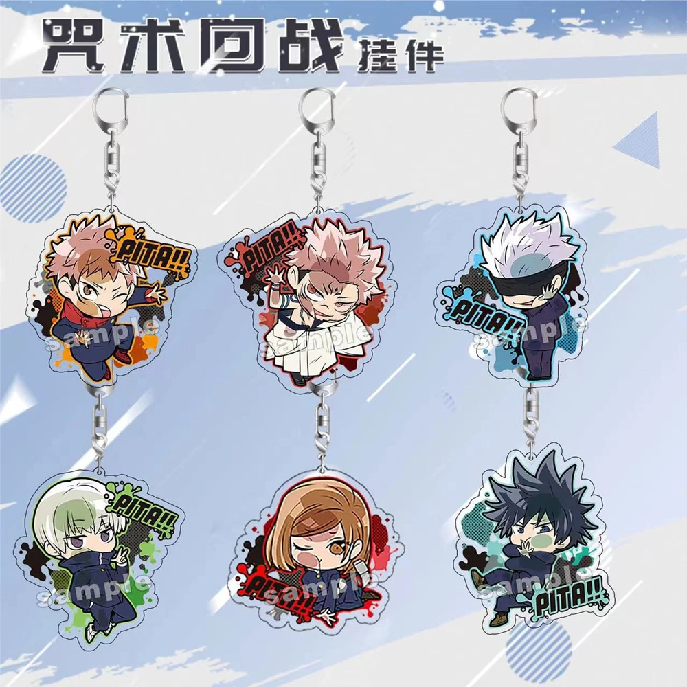 Anime Jujutsu Kaisen Inumaki Toge Ryomen Sukuna Satoru Gojo Zenin Maki Cosplay Costume Acrylic Key Chain Keychain Accessories