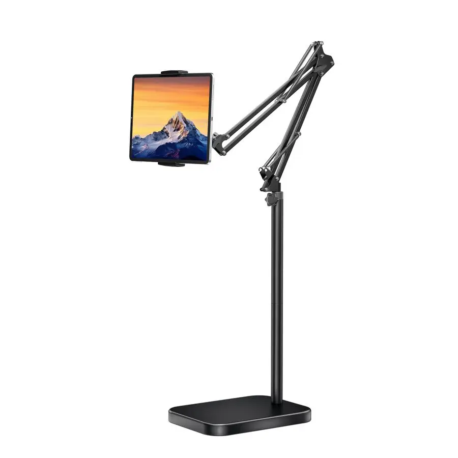 

Floor Stand with 11lb Stable Base Adjustable Height Stretchable Arm Swivel Holder Mount, Compatible with iPad Pro Air Mini 12.9