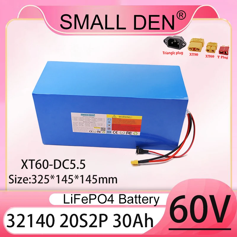 LiFePo4 battery pack 32140 new 60V 30ah 20S2P built-in BMS 0-3200W motor high-power rechargeable battery electric bicycle