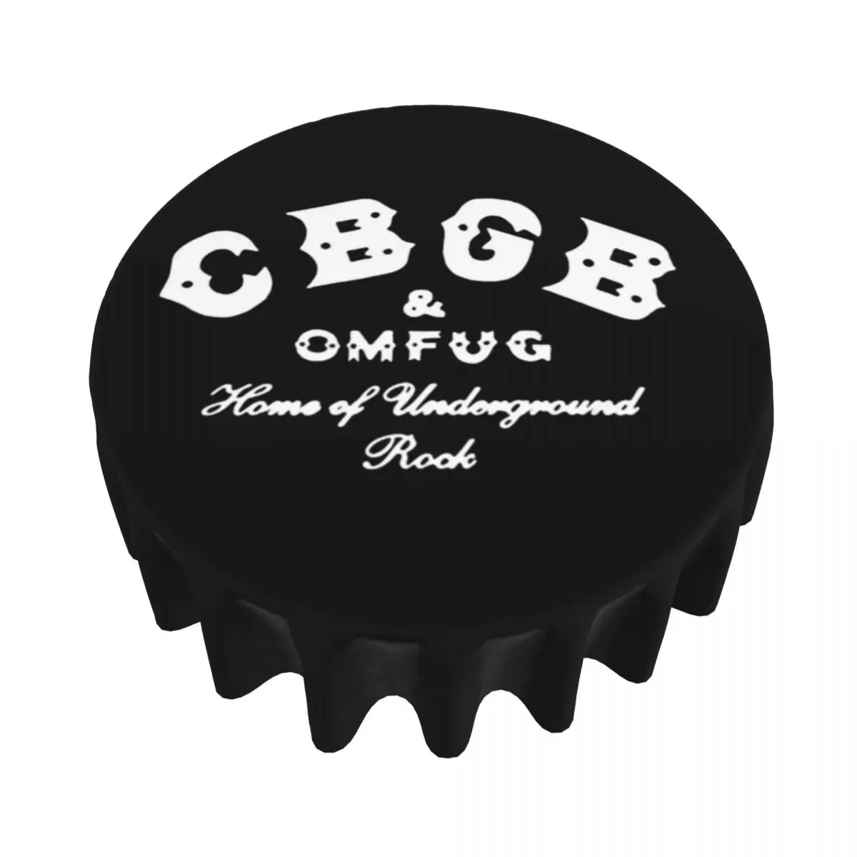 Cbgb Music Venue Ny Waterproof Round Tablecloth Oilproof Table Cloth for Kitchen Events Dining Table Cover 60 inches