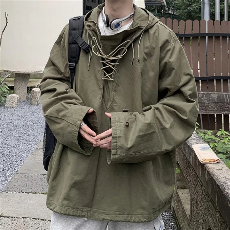 Men Hooded Sweatshirts 2023 Autumn New High Street Men Clothing Male Casual Hoodie Tops Loose Sweatshirt
