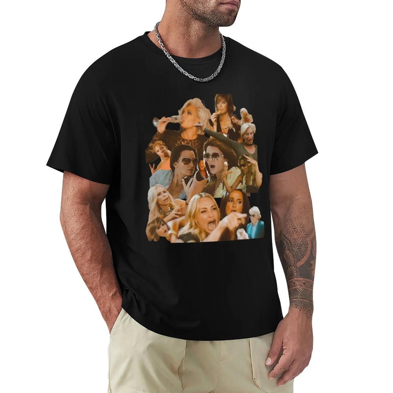 Beautiful Model Real Housewives Collage Awesome For Movie Fans T-Shirt Basic All Season Solid T-Shirt