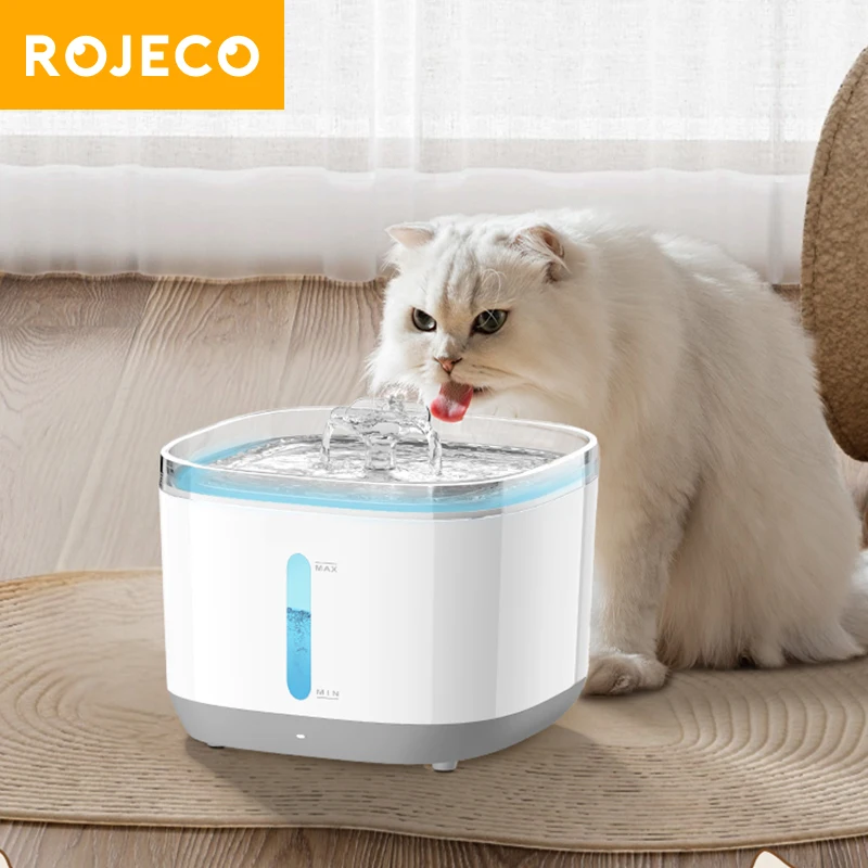 ROJECO Automatic Cat Water Fountain Smart Sensor Drinking Fountain for Pets Cat Wireless Water Dispenser Dog Drinker Accessories