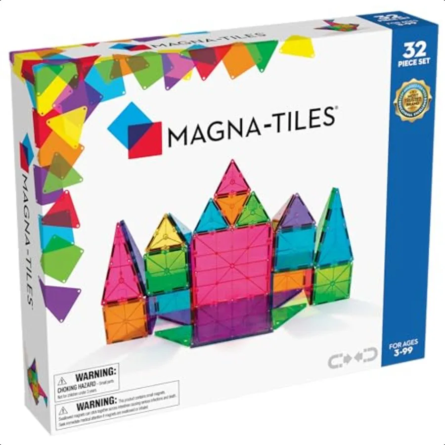 

MAGNATILES Classic 32Piece Magnetic Construction Set The ORIGINAL Magnetic Building Brand