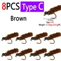 8pcs Brown C
