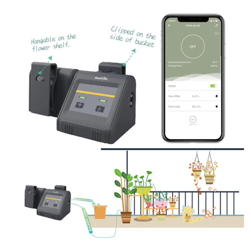 Imagem -05 - Tuya Wifi Smart Watering Machine Sistema Automático de Irrigação Micro-gotejamento Sistema Controlador de Plantas Ferramenta de Irrigação Via Alexa Google