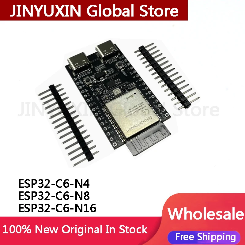 ESP32-C6-DevKitC-1 ESP32-C6 -N4 N8 N16 Core Board WIFI6 BLE Zigbee Compatible ESP32-WROOM Modules for Various IoT Scenarios