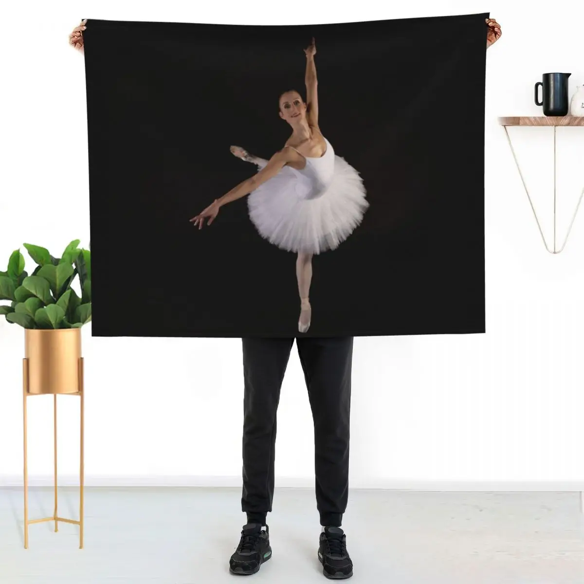 

Ballet Dancer Throw Blanket Elegant Warm Throw Blanket for Hotel Home