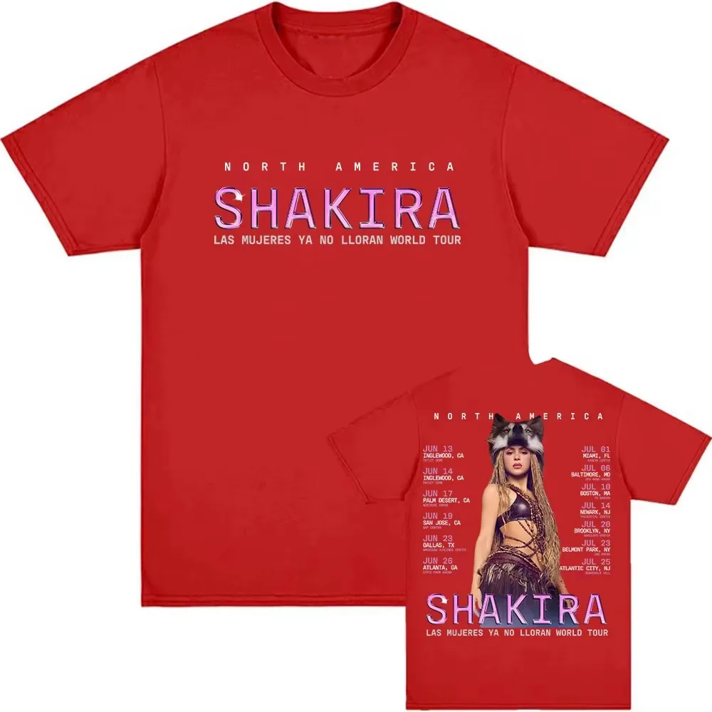 Y2k Hip Pop Tops Shakira Las Mujeres Ya No Lloran Welttournee 2026 T-Shirt Sommer Harajuku Kurzarm O-Ausschnitt Lässiges Hemd Tops – Detail 9