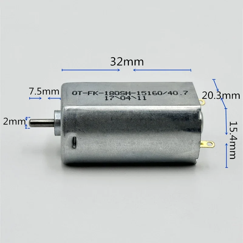 FK-180SH-15160 Micro 180 Motor DC 3V 5V 6V 9V 12V 11000RPM Carbon Brush Strong Magnetic Mini 20mm Electric Motor DIY Hobby Toy