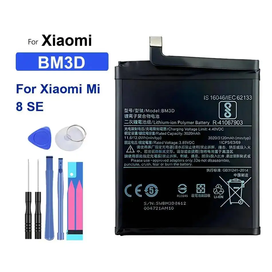 

Mobile Phone Battery Fast Charging BM3M BM3D 3020-3070Mah For Xiaomi 9 For MI 9SE 8 SE MI9