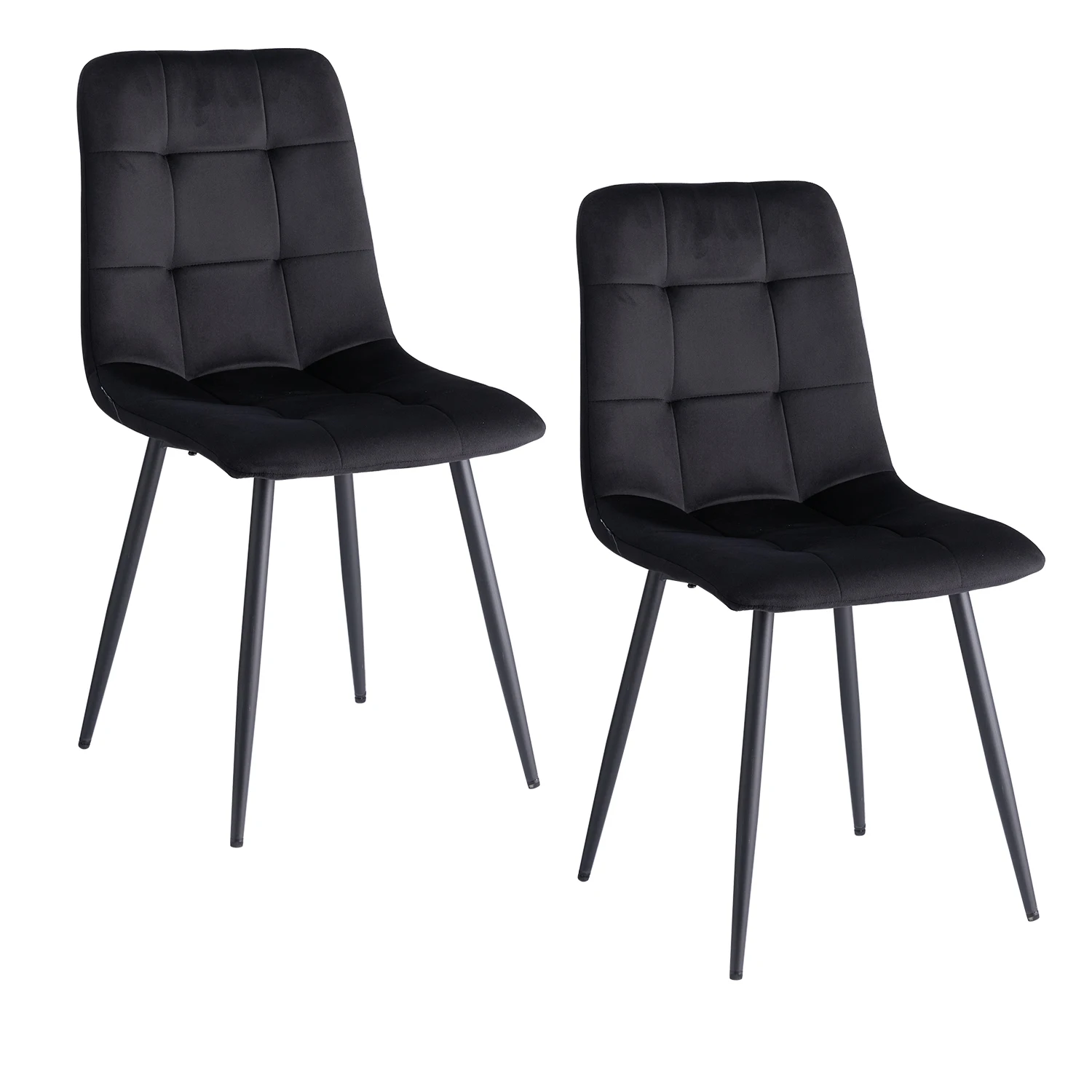 GrandCA HOME 2/4/6 Stuks Moderne Fluwelen Eetkamerstoelen Gevoerde Zitting Scandinavische Minimalistische Stoel Voor Keuken Woon-/Eetkamer Restaurant
