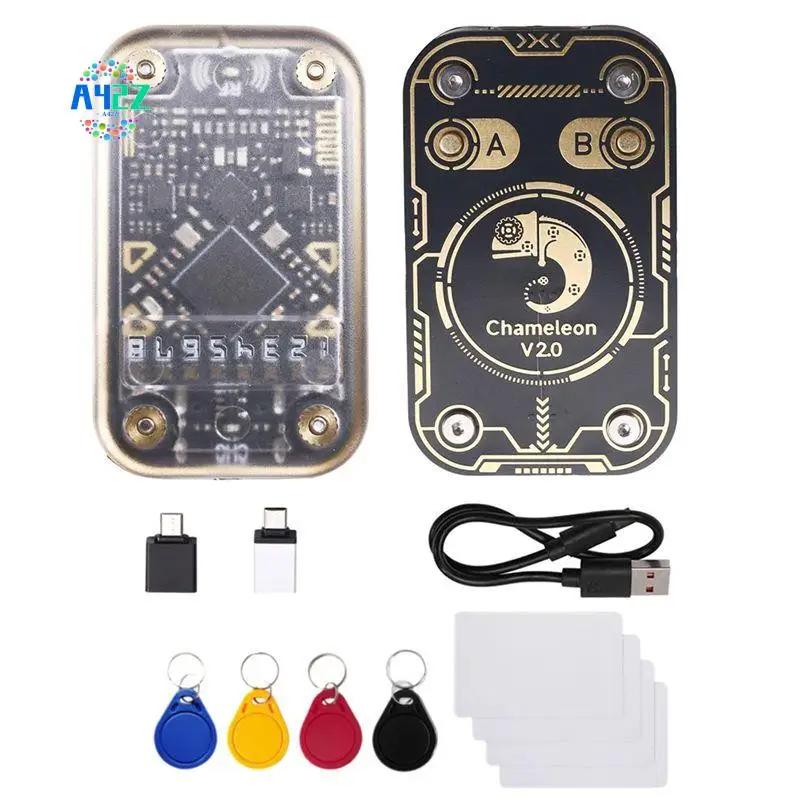 

A42Z-Chameleon V2.0 RFID-считыватель смарт-чипов, эмулятор + 4Xuid Keychain/CUID-карта 125K 13,56M, декодирование карт, NFC-дубликатор, хамелеон