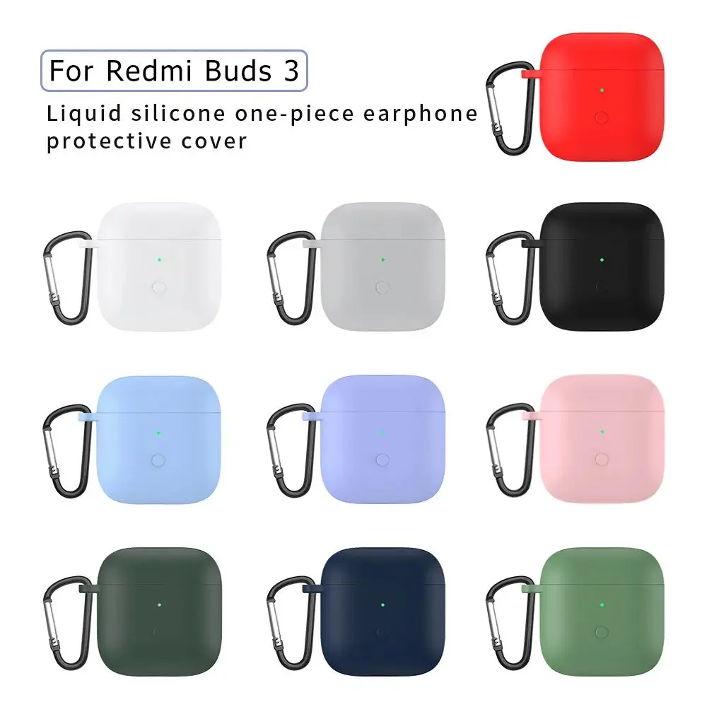 Fall für Xiaomi Redmi Knospen 3 Drahtlose Kopfhörer Abdeckungen Stoßfest Weiche Silikon Für Redmi Knospen 3 Schutzhülle Fällen Mit Haken