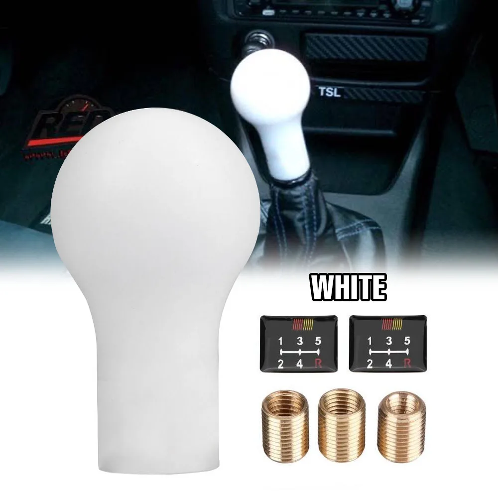 5/6 Speed Auto Universal  Gear Shift Knob Black White Car Manual Transmission For Mitsubishi Ralliart