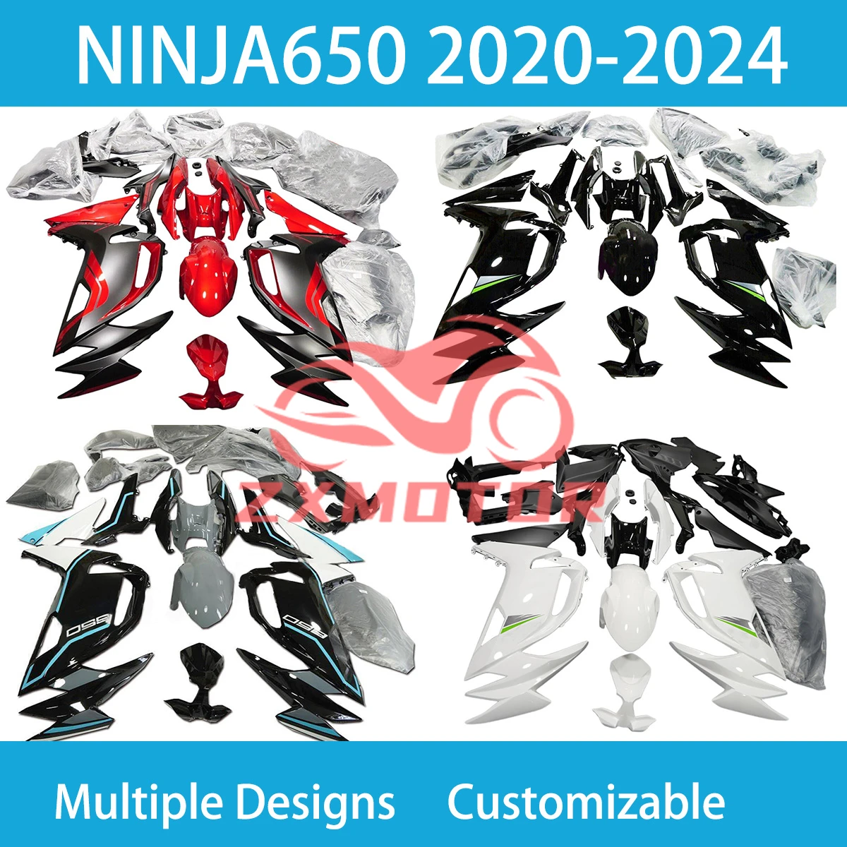 

Hot Style Fairings Ninja650 2020 2021 2022 2023 2024 Motorcycle ABS Plastic Fairing Set Body Parts Kit for Kawasaki ER-6F New