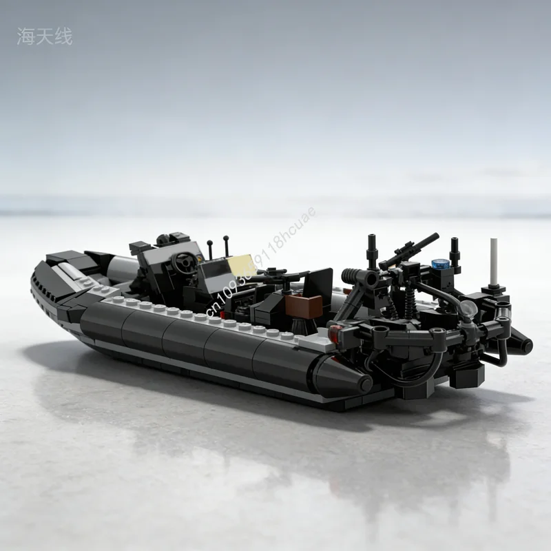 442pcs MOC Boat Arctic RHIB General Purpose Machine Guns Model Building Blocks Architecture Festival Gifts Toys Education Idea