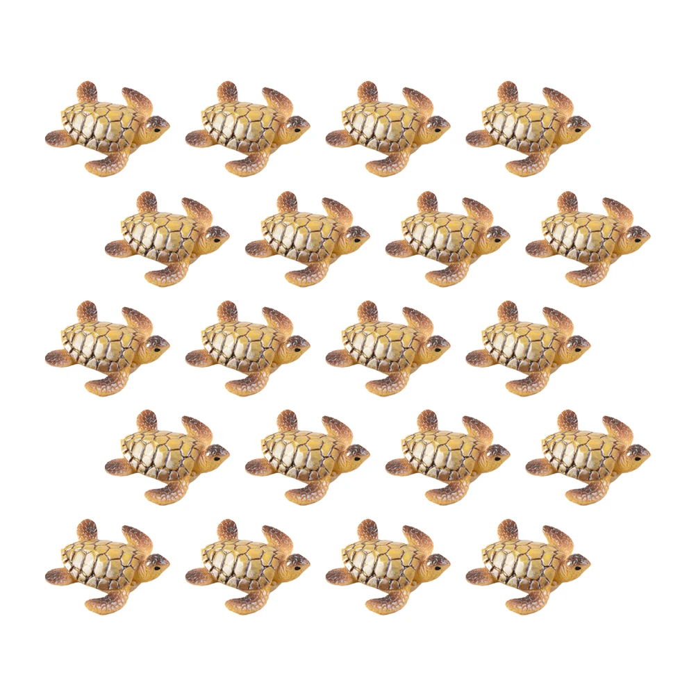

20pcs Resin Tortoise Figurines Vivid Simulated Turtle Decoration Home School Mini Statue Realistic Micro