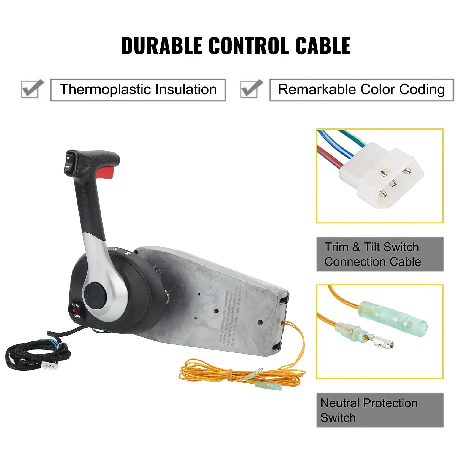 

Boat Outboard Engine Throttle Remote Control Box 883710A02 Forward Reverse Moving with Power Trim Tilt Switch