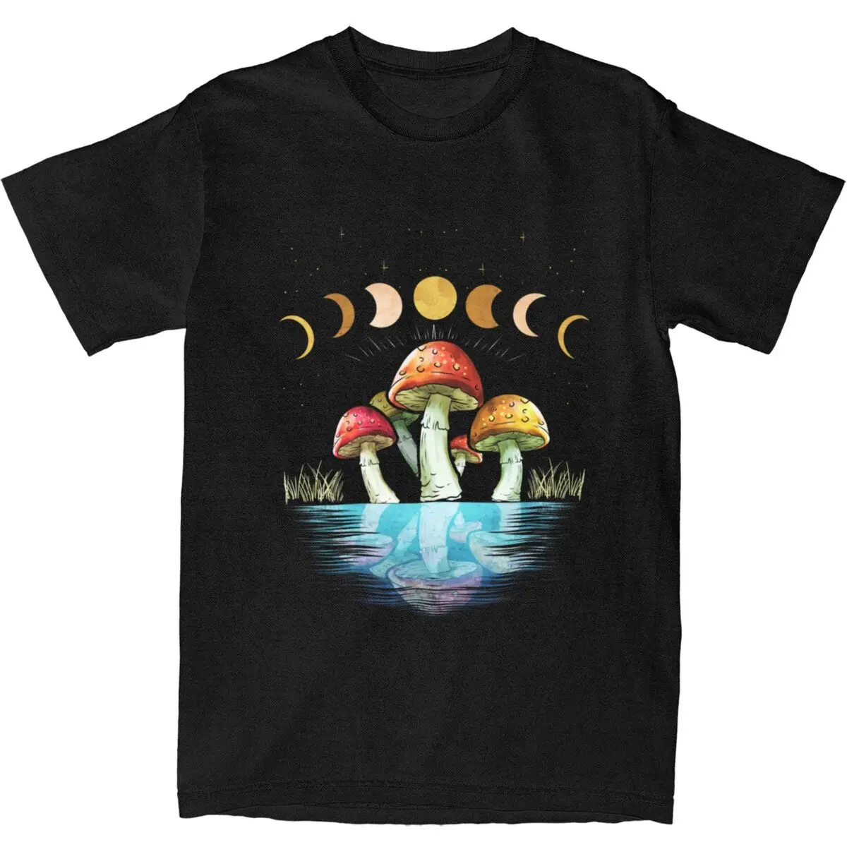 Goblincore Asthetics Lunar Cycle T Shirts Accessories for Men Women Cotton Fashion Vintage Mushrooms Gift T-shirt