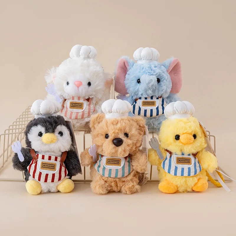 Niedlicher Tier-Plüsch-Schlüsselanhänger: Pinguin, Bär, Elefant, Küken, Lamm – Weiche, flauschige Mini-Tier-Plüschfigur als Taschenanhänger
