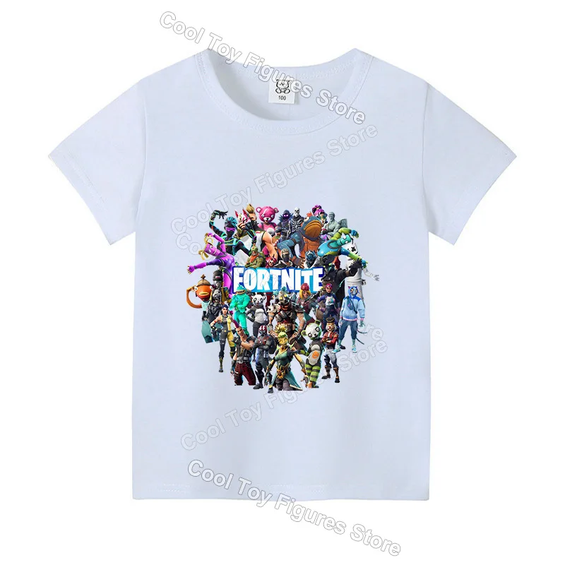 Fortnite Boys เสื้อแขนสั้นร้อนเกมพิมพ์เด็กเสื้อยืดฤดูร้อนเสื้อผ้าเด็กน่ารักการ์ตูน Casual Tees ตลกของขวัญวันเกิด