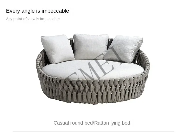 Outdoor Rattan Swimming Pool Leisure Courtyard Loungers Beach Beds Outdoor Hotel Garden Terrace Sofa