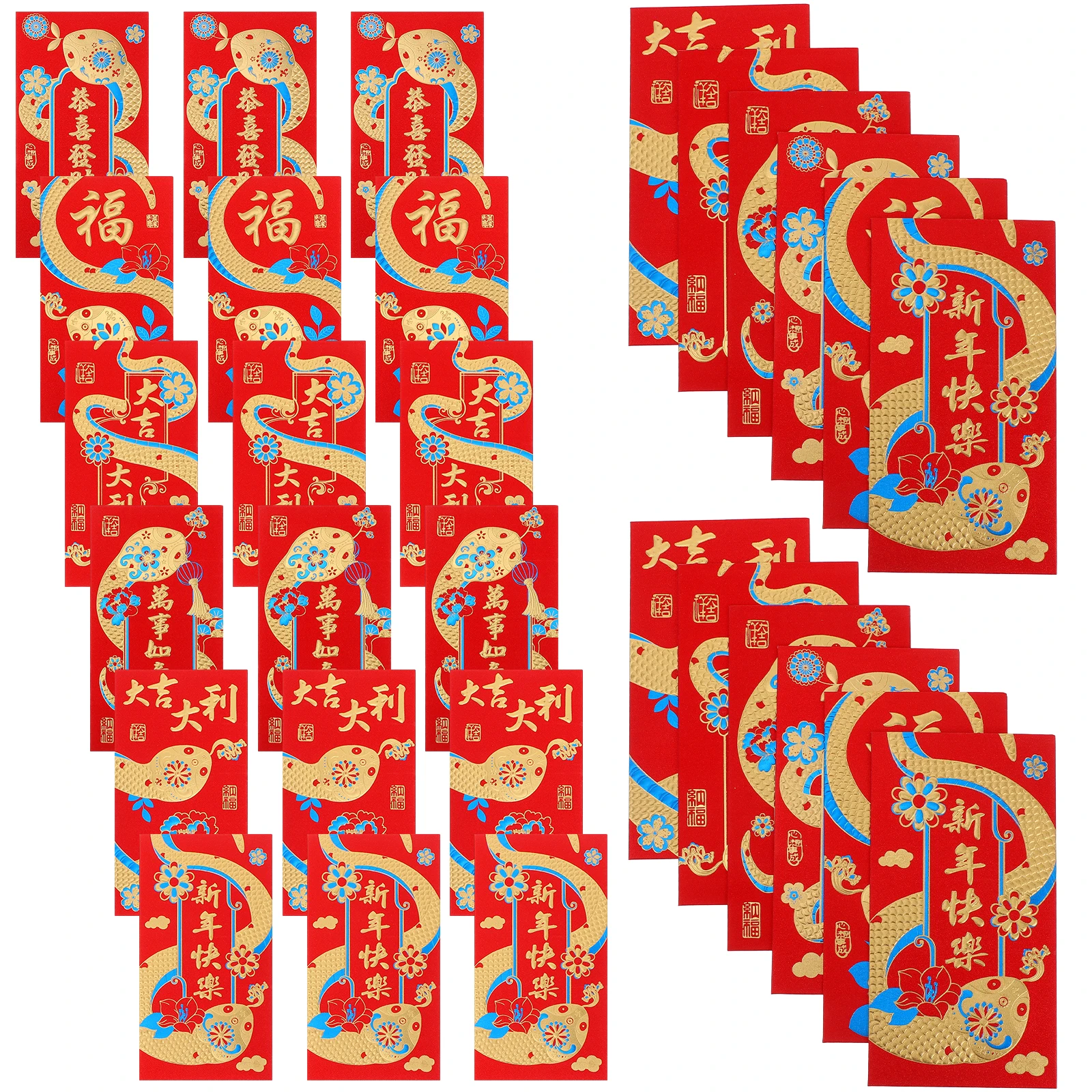 

30pcs Red Envelopes for Money Year of the Snake New Year Chinese Hongbao Wedding Cash Envelopes Sturdy Material Spacious Design