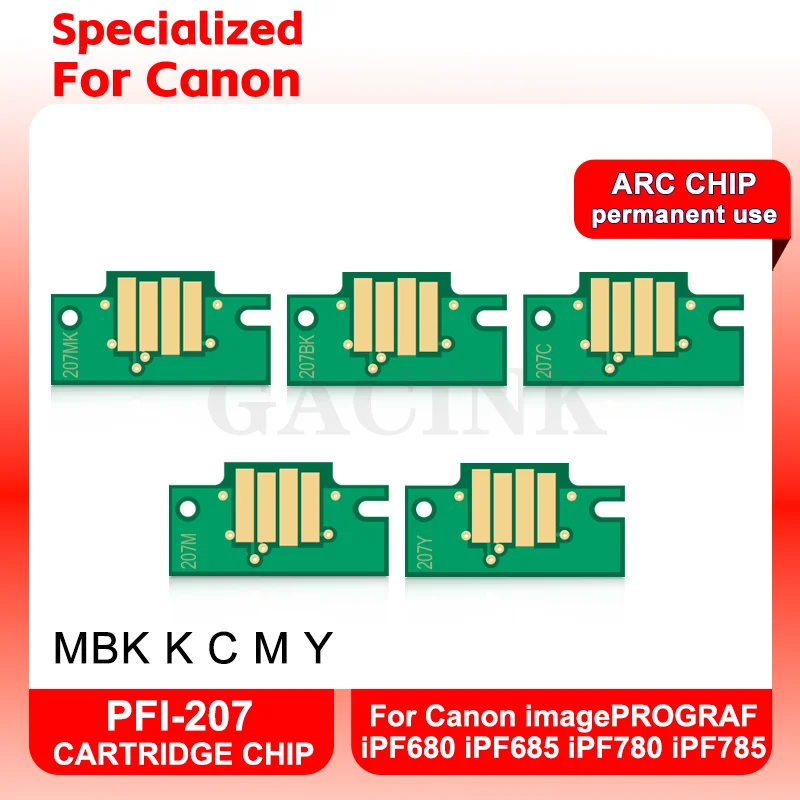 

ARC Chip PFI207 PFI 207 PFI-207 Ink Cartridge For Canon imagePROGRAF iPF680 iPF685 iPF780 iPF785 Printer Resetter Chips