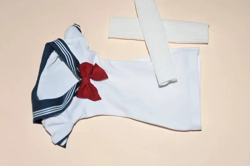 In Stock 1/6 Scale Female Soldier Pink Sailor Suit Set Elastic Top Ultra-short Pleated Skirts For 12 Inch Action Figure Body