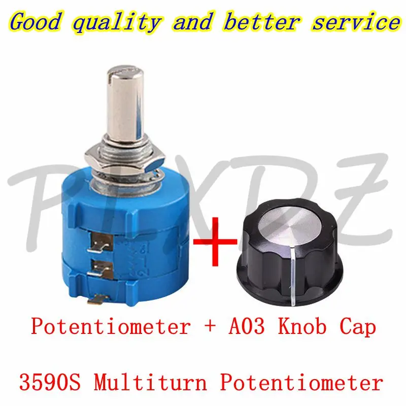 1Set 3590S Multiturn Potentiometer Variable resistor 2W 3590S-2 103L 10K 500 1K 5K 20K 50K 100K ohm with Knob Cap Potentiometers