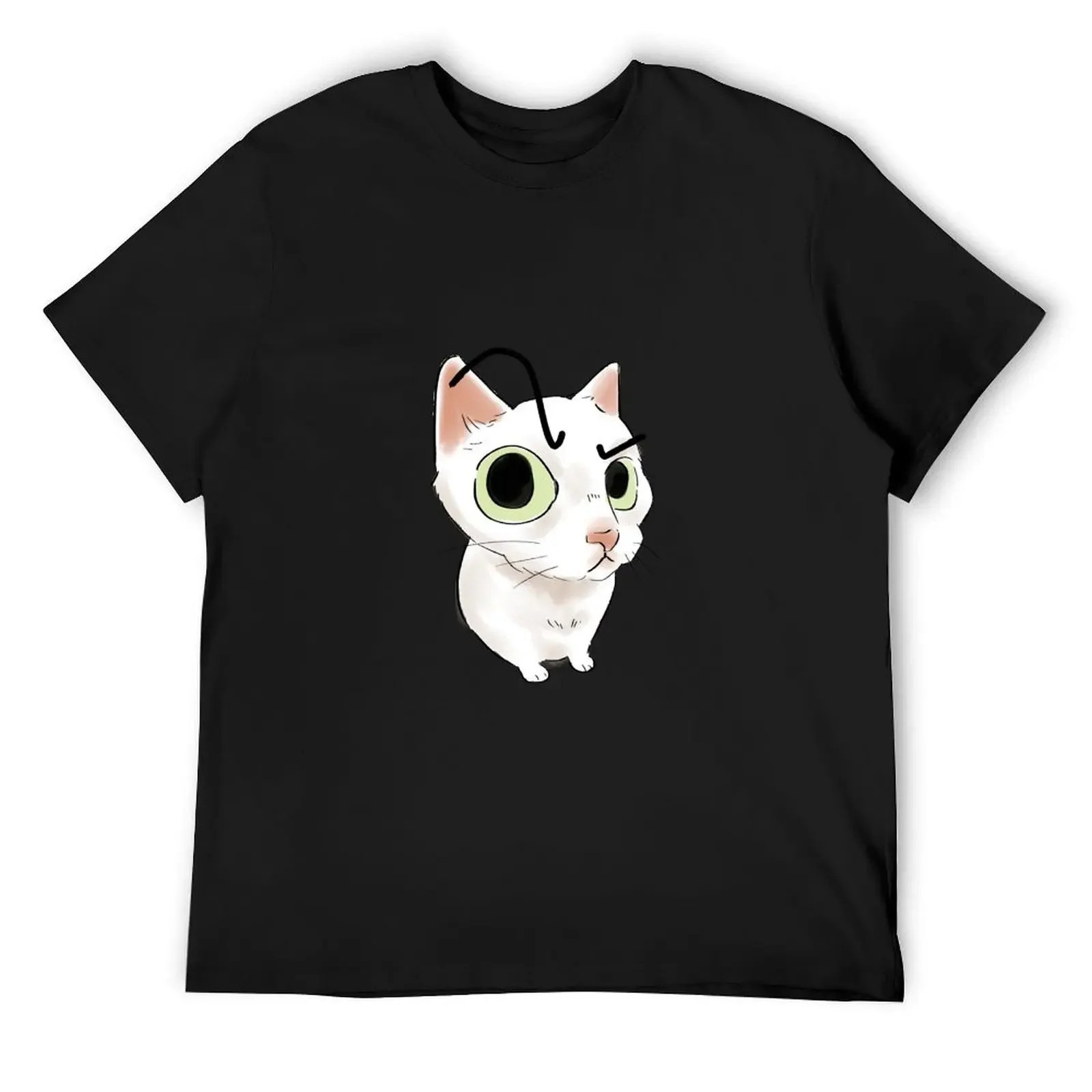 doubtful cat T-Shirt Blouse baggy shirts man clothes anime T-shirt men