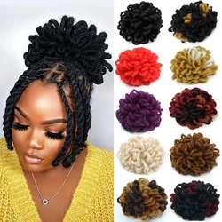 8-calowy Afro loków dredy sznurkiem włosy Puff kucyk syntetyczny Nu Locs sznurkiem Chignon włosów Puff włosy Clip in rozszerzenie