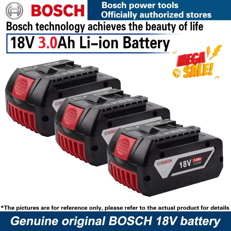 

Original BOSCH 18V 3000mAh Professional 18V 18650 Li-ion Battery Replacement for CCS180B, CCS180K, CFL180, CFL180B with BMS