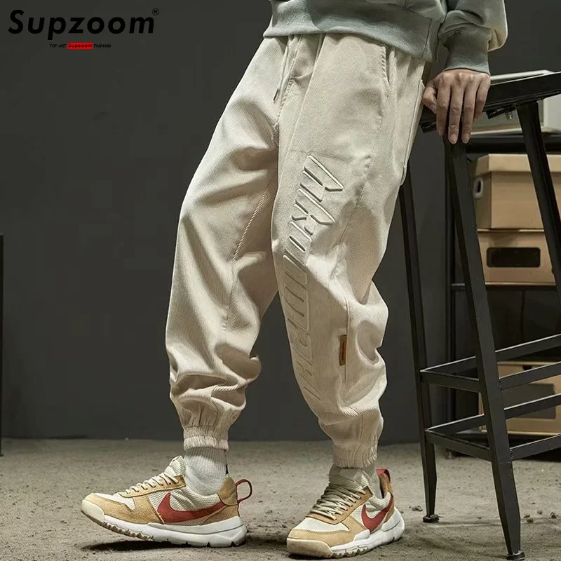 

Cotton New Arrival Elastic Waist Three-dimensional Lette Corduroy Trend Plush Thickened Loose Legged Casual Pants