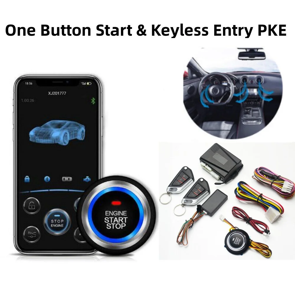 Mobile Phone Remote Control Start Car Autostart Engine One Button Start Stop System Automatic Engine starter Central Locking