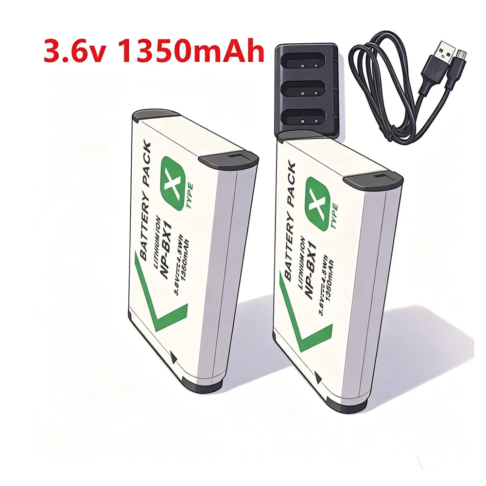 3.6V 1350mAh NP-BX1 Battery Suitable for Sony RX100 RX1R H400 HX300 HX400 HX50 M6 M7 X3000R X3000 AS300 Battery Np Bx1