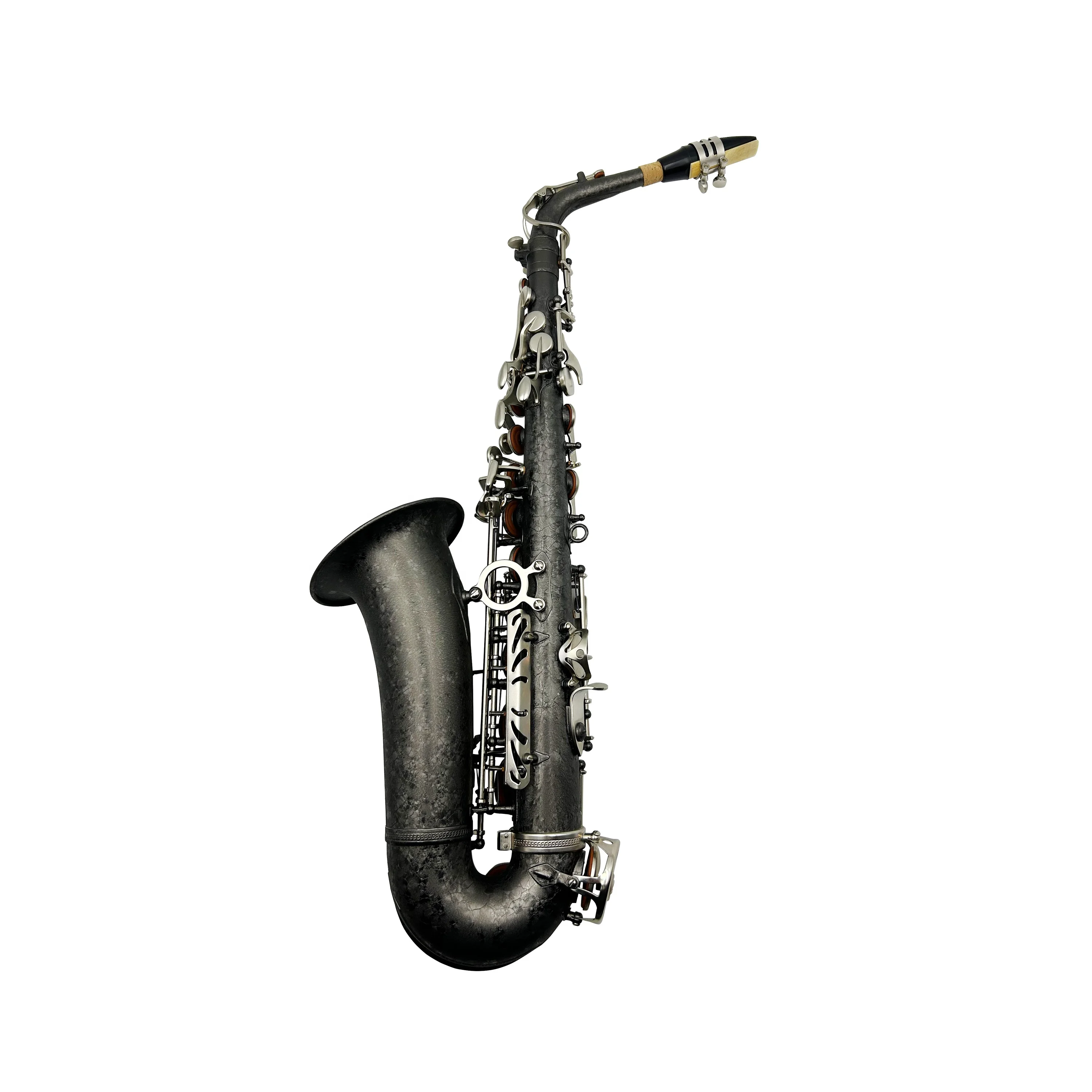 Professional Vintage Brass Ice Body Matt Keys Alto Saxophone JYAS102DBI+NMT Adjustable Foldable Woodwind Instrument Sale