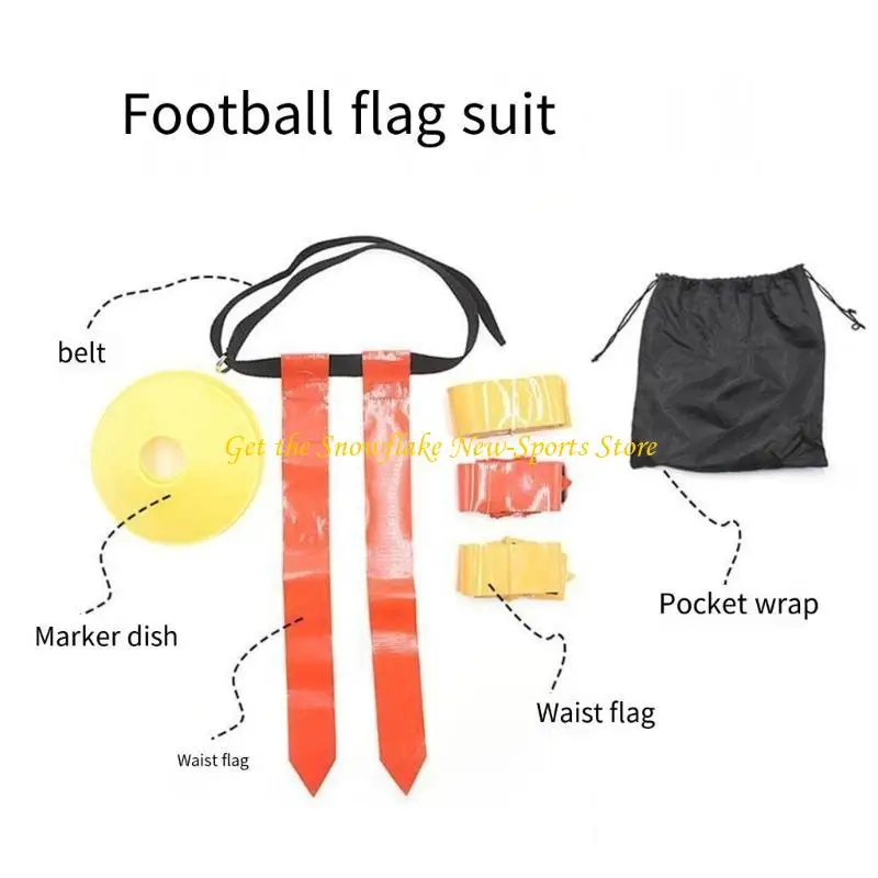 E56D Football Belt Soccer Waist Flags Belt Flags Soccer Exercise Sport Equipment
