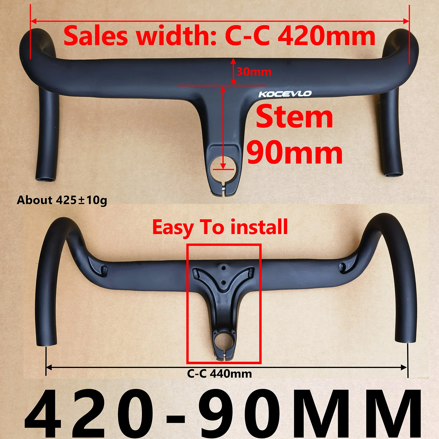 KOCEVLO X01 Racefiets Full Carbon Stuurpen Geïntegreerd Fietsstuur Voor 28.6mm Met Spacers Fietsen Onderdelen Accessoires