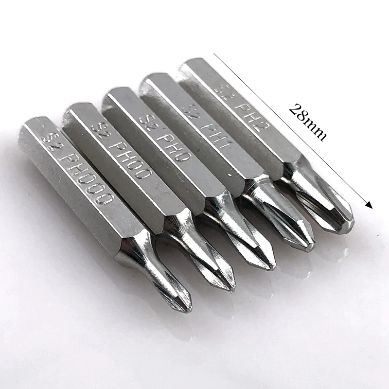 5pcs phillips PH000 PH00 PH0 PH1/2 Screwdriver Bits set H4×28mm 4mm 3/25 inch iphone call phone Repairing hand tools key