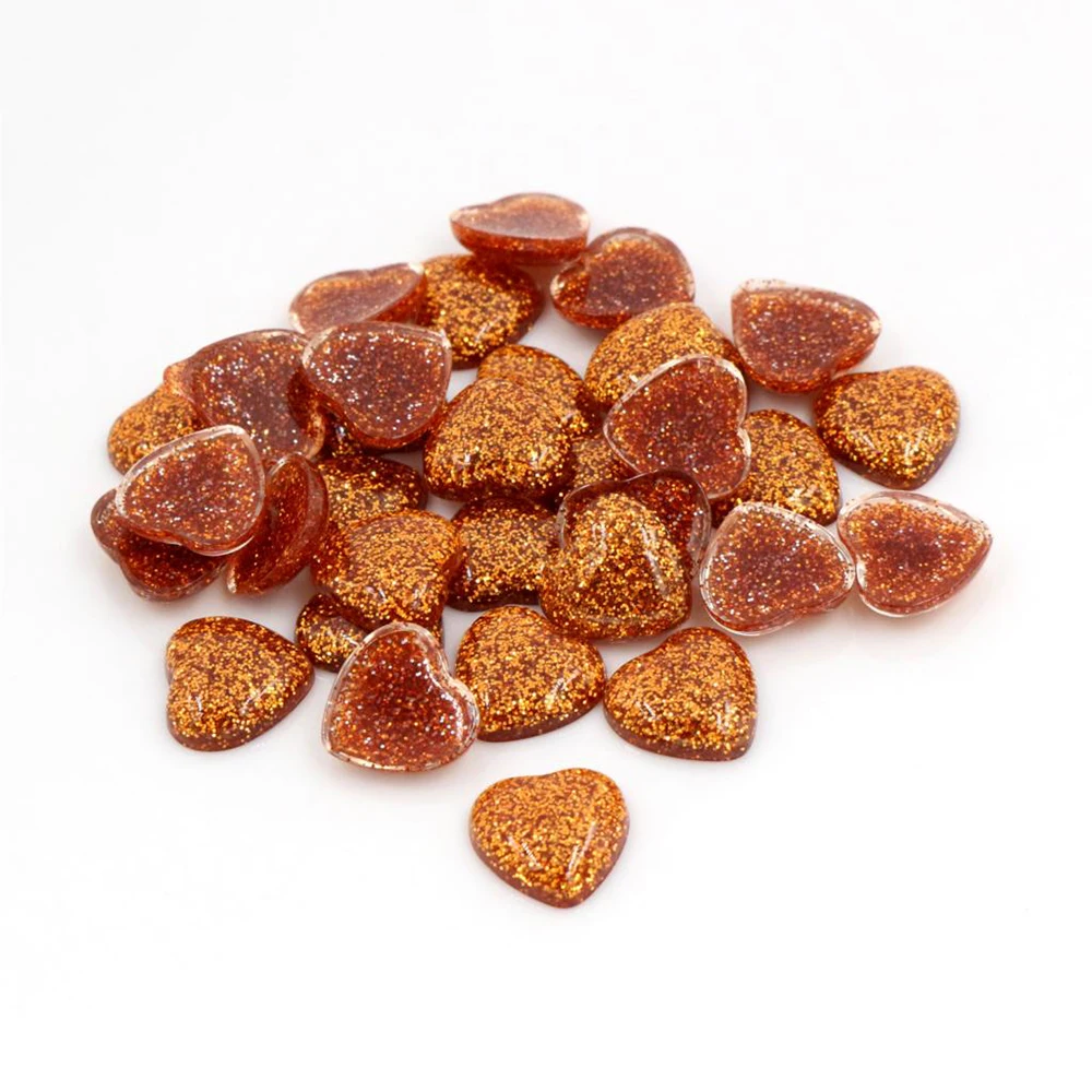 40pcs Heart Style Flat Back Resin Cabochons for DIY Accessories