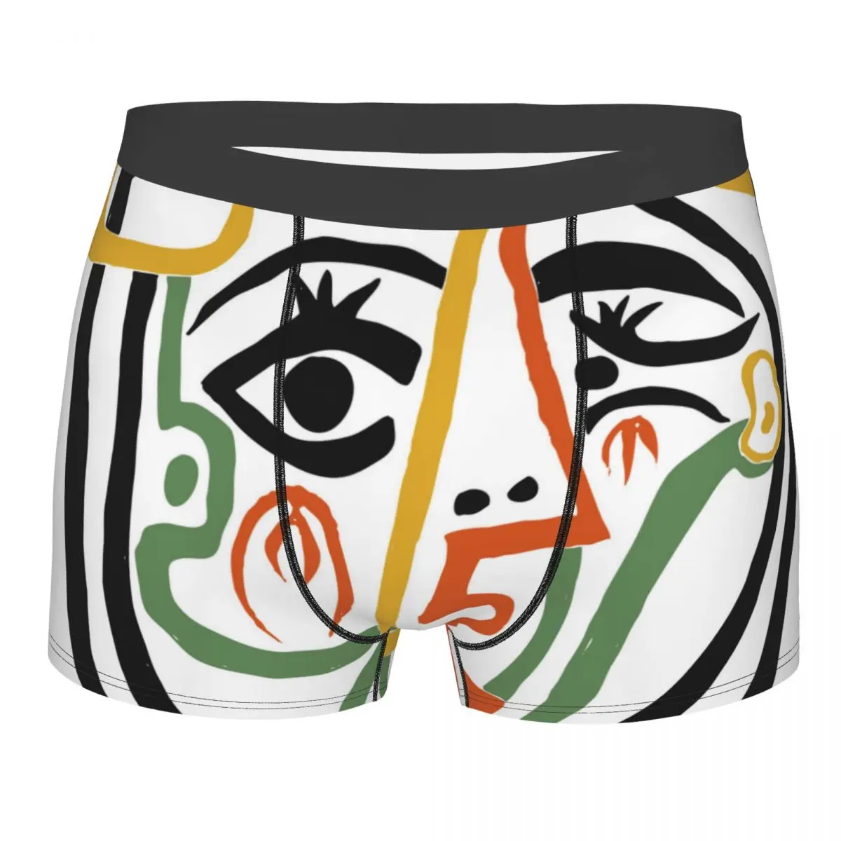 Men Picasso Underwear Novelty Boxer Briefs Shorts Panties Homme Mid Waist Underpants S-XXL