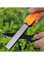 1PCS Portable Folding Pocket Knife Sharpener, Portable Double Sided Diamond Sharpening Stone Outdoor Sharpening Whetstone